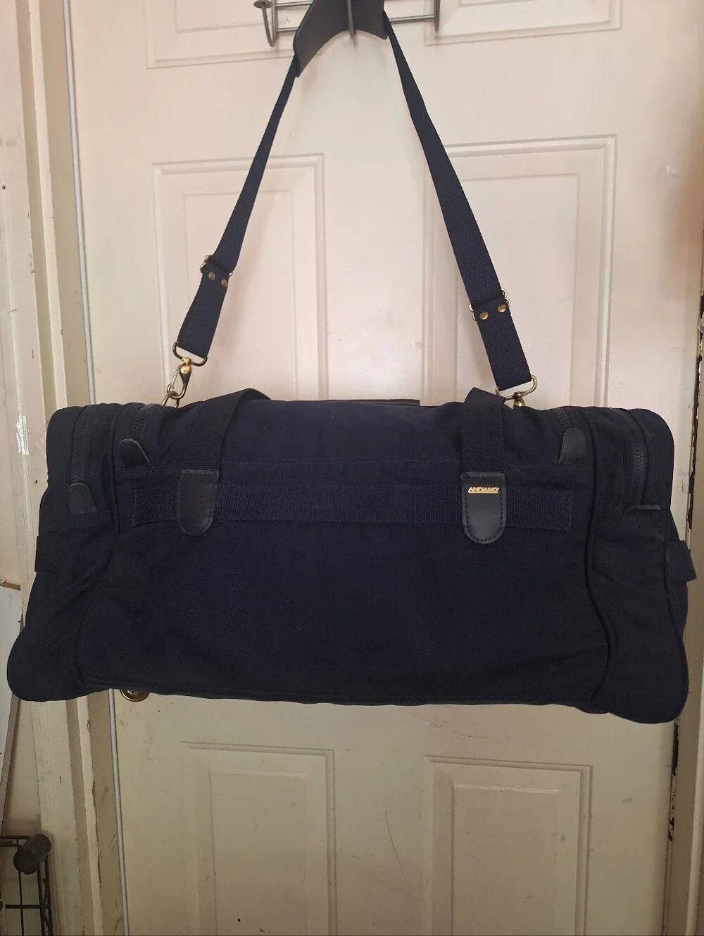 Andiamo Navy Canvas Weekender Duffel Bag